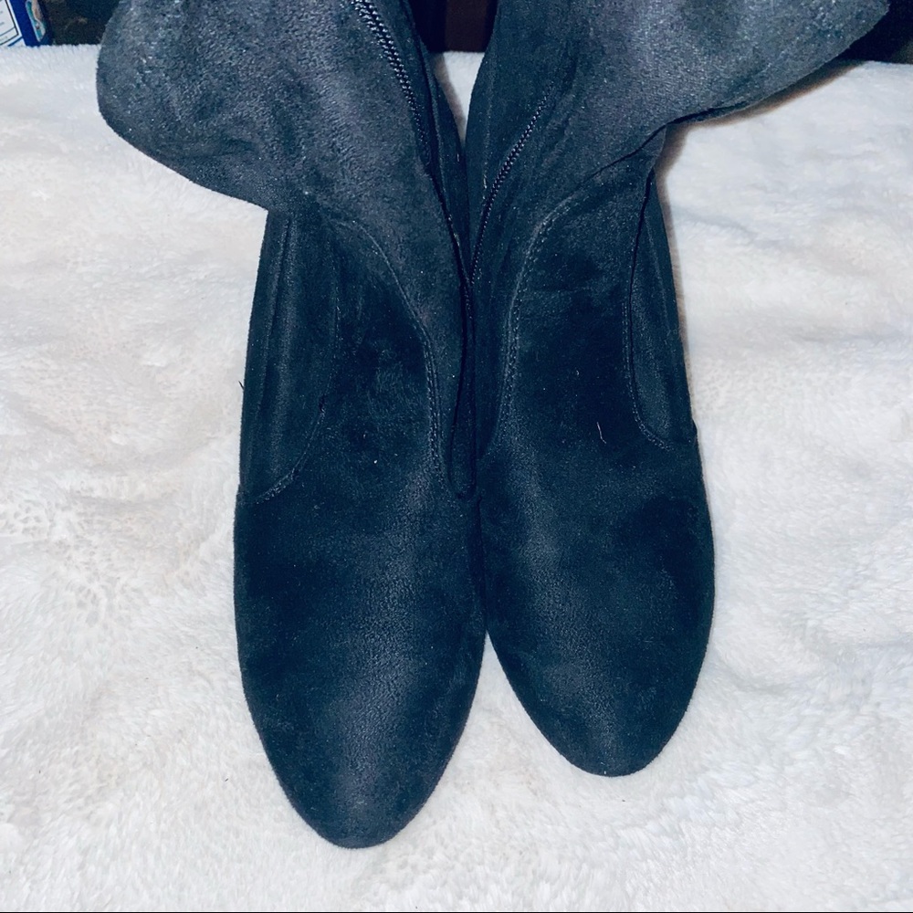 Clear block heel booties